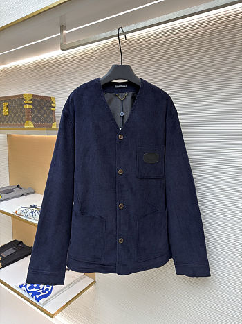 Colestore Louis Vuitton Corduroy Collarless Jacket Night Sky