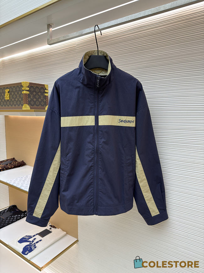 Colestore SAINT LAURENT YSL Jacket in Cotton NAVY/MASTIC - 1