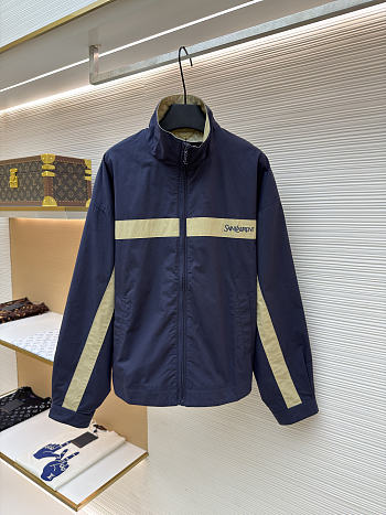 Colestore SAINT LAURENT YSL Jacket in Cotton NAVY/MASTIC