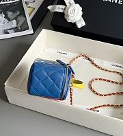 Colestore Chanel LONG VANITY WITH CHAIN   Lambskin, Enamel & Gold-Tone Metal  Blue, Yellow & Red  9.5 x 16 x 8cm - 5
