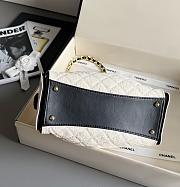 Colestore Chanel 25 Small Handbag Canvas, Calfskin & Gold-Tone Metal Ecru & Black 30 x 26 x 14cm - 4