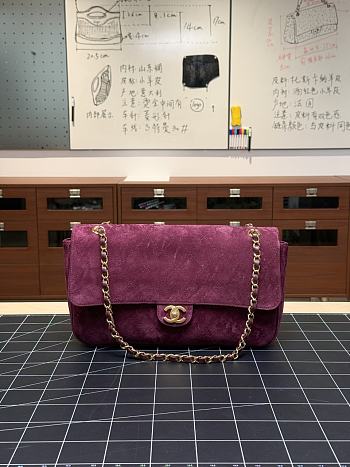 Colestore Chanel Fall Winter 2026 Pre-Collection  Maxi Flap bag   Suede Calfskin & Gold-Tone Metal  Burgundy  19.5 x 32 x 10cm