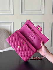 Colestore Chanel Medium Classic Handbag Grained Calfskin Fuchsia & Gold-Tone Metal  15.5 x 25.5 x 6.5cm - 6