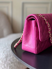 Colestore Chanel Medium Classic Handbag Grained Calfskin Fuchsia & Gold-Tone Metal  15.5 x 25.5 x 6.5cm - 5