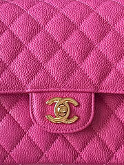 Colestore Chanel Medium Classic Handbag Grained Calfskin Fuchsia & Gold-Tone Metal  15.5 x 25.5 x 6.5cm - 4