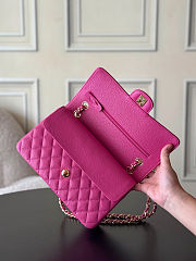 Colestore Chanel Medium Classic Handbag Grained Calfskin Fuchsia & Gold-Tone Metal  15.5 x 25.5 x 6.5cm - 3