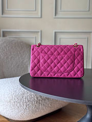 Colestore Chanel Medium Classic Handbag Grained Calfskin Fuchsia & Gold-Tone Metal  15.5 x 25.5 x 6.5cm - 2