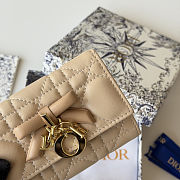 Colestore Dior Lady Dior Glycine Wallet Two-Tone Trench and Biscuit Cannage Lambskin 11×7.5×3cm - 4
