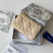 Colestore Dior Lady Dior Glycine Wallet Two-Tone Trench and Biscuit Cannage Lambskin 11×7.5×3cm - 3