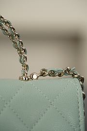Colestore Chanel 26P Cross Handle Kelly Chain Bag Grained Calfskin & Gold-Tone Metal  Light Green 18x10x4.5cm - 6