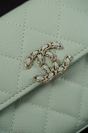 Colestore Chanel 26P Cross Handle Kelly Chain Bag Grained Calfskin & Gold-Tone Metal  Light Green 18x10x4.5cm - 5