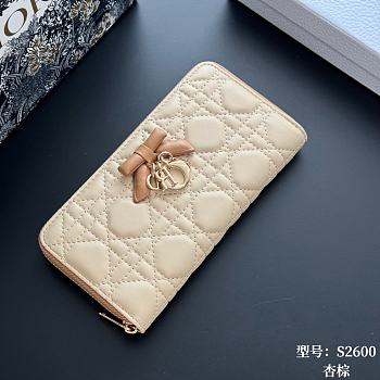 Colestore Dior  Lady Dior Voyageur Slim Wallet Two-Tone Trench and Biscuit Cannage Lambskin 12x9x2cm