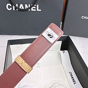 Colestore  Chanel Leather belt   Suede Calfskin & Metal  Dark Beige & Silver - 3