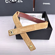 	 Colestore Chanel Leather belt Suede Calfskin & Metal Dark Beige & Gold - 5