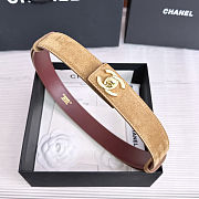 	 Colestore Chanel Leather belt Suede Calfskin & Metal Dark Beige & Gold - 4