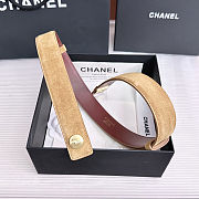 	 Colestore Chanel Leather belt Suede Calfskin & Metal Dark Beige & Gold - 3