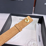 	 Colestore Chanel Leather belt Suede Calfskin & Metal Dark Beige & Gold - 2