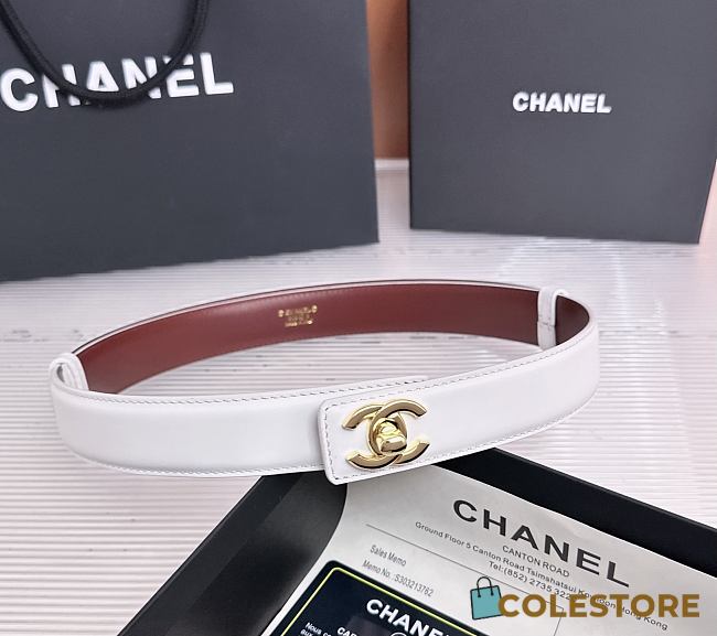 Colestore Chanel Fall Winter 2026 Pre-Collection   Leather belt   Calfskin & Metal  White & Gold - 1