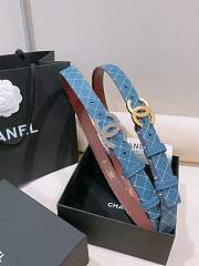Colestore Chanel Leather belt   Calfskin & Metal  Dark Blue - 5