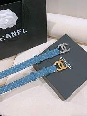 Colestore Chanel Leather belt   Calfskin & Metal  Dark Blue - 2