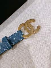 Colestore Chanel Leather belt   Calfskin & Metal  Dark Blue - 3