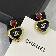 Colestore Chanel Heart Pendant Earrings in Metal and Resin - 5