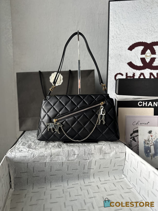 Colestore Chanel Métiers d’art 2026   Small Hobo Bag   Lambskin & Gold-Tone Metal  Black  18 x 29 x 8cm - 1