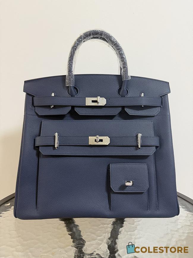 Colestore Hermes Multipockets Birkin HAC 40 Navy Blue Togo Palladium Hardware - 1