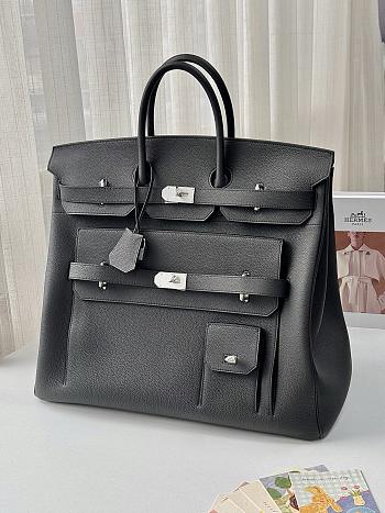 Colestore Hermes Haut à Courroies HAC 50 Multi-Pocket  Black Togo Palladium Hardware