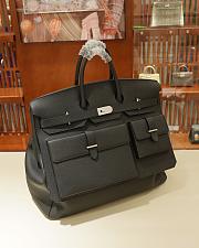 Colestore Hermes Togo HAC Birkin 50 Multi-Pockets Black Togo Leather Palladium-Plated Hardware - 4