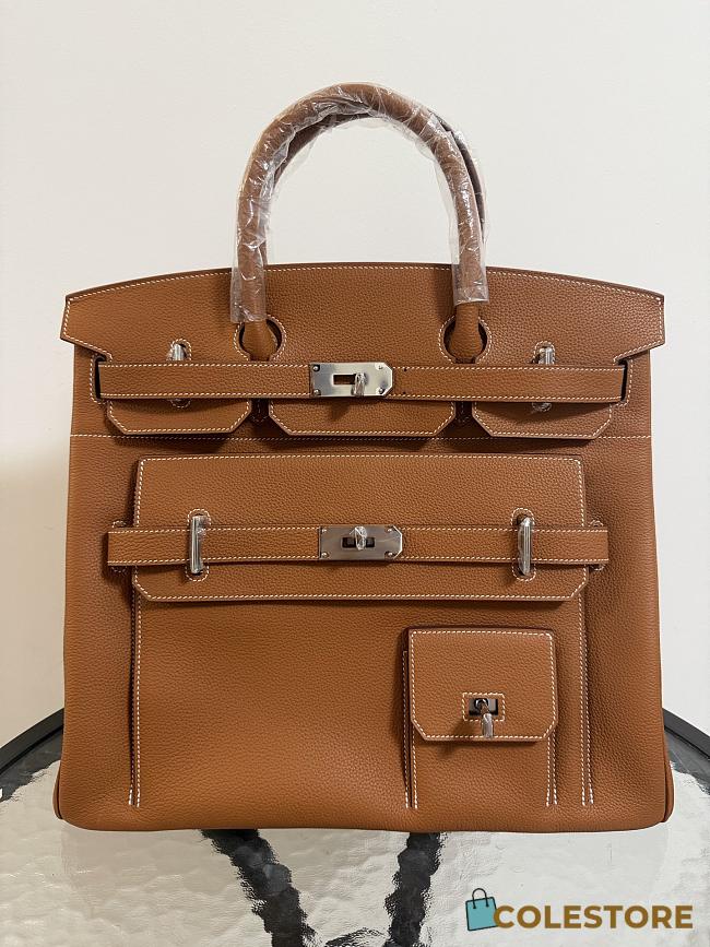 	 Colestore Hermes Multipockets Birkin HAC 40 Gold Brown Togo Palladium Hardware - 1