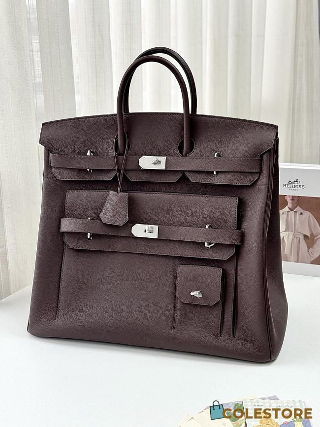 	 Colestore Hermes Haut à Courroies HAC 50 Multi-Pocket Ebene Togo Palladium Hardware - 1