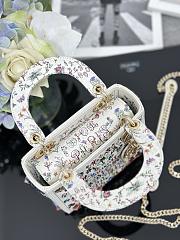 Colestore Dior Lady Dior Mini Bag Multicolor Dior Jardin d'Hiver Embroidery 17 x 15 x 7 cm - 3