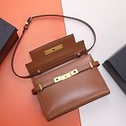 Colestore YSL Saint Laurent Smooth Calfskin Small Manhattan Shoulder Bag Brown 24x17.5x6cm - 3