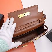 Colestore YSL Saint Laurent Smooth Calfskin Small Manhattan Shoulder Bag Brown 24x17.5x6cm - 2