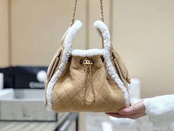 Colestore Chanel Fall Winter 2026 Pre-Collection   CHANEL 25 Small Handbag   Shearling Sheepskin & Gold-Tone Metal  Beige  30 x 26 x 14cm