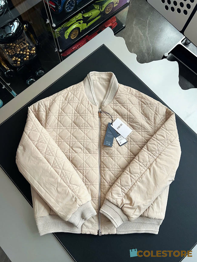 Colestore Dior Light Beige Quilted Bomber Jacket - 1