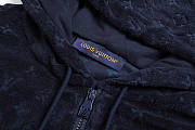 Colestore Louis Vuitton Monogram French Terry Zip-Through Hoodie Dark navy - 4