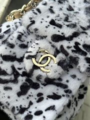 Colestore Chanel 25 Mini Handbag Lambskin & Gold-Tone Metal White & Black 20 x 22 x 12.5cm - 2