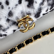Colestore Chanel Clutch with chain   Lambskin & Gold-Tone Metal White & Black  7.5 x 27 x 12cm  - 2