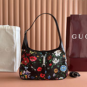 Colestore Gucci Jackie 1961 medium shoulder bag black and multicolor nylon 31 x 22 x 4.5 cm - 1