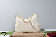 Colestore Gucci Lady Lunetta Chain medium shoulder bag white GG leather 30.5 x 24 x 6.5cm - 6