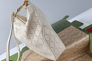 Colestore Gucci Lady Lunetta Chain medium shoulder bag white GG leather 30.5 x 24 x 6.5cm - 3