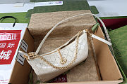 Colestore  Gucci Lady Lunetta small shoulder bag with chain white GG leather 24.5 x 15 x 5cm - 2