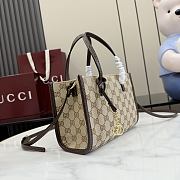 Colestore Gucci Small tote bag with Double G charm Sand and dark brown GG canvas 20 x 14 x 8.5cm - 3