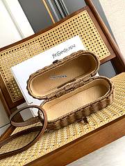 Colestore YSL Saint Laurent GABY vanity bag in osier in Beige NATURAL AND BRICK bronze-tone hardware 18 x 11 x 6.5 cm - 3