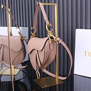 Colestore Dior Saddle Bag with Strap Blush Grained Calfskin 24×6×18cm - 2