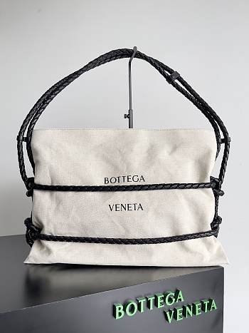 Colestore  Bottega Veneta Quadronno canvas and intrecciato leather bag 50x10x34cm