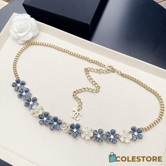Colestore  Chanel Necklace  Metal, resin & diamantés, gold, blue, pearly white - 1