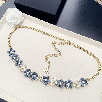 Colestore  Chanel Necklace  Metal, resin & diamantés, gold, blue, pearly white